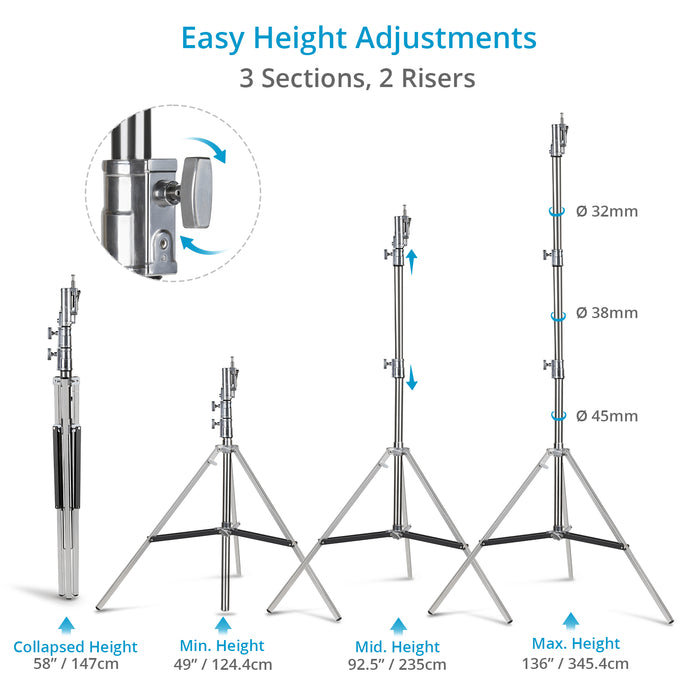 Proaim 11.3’ Ninja Double Riser Combo Stand | Proaim USA