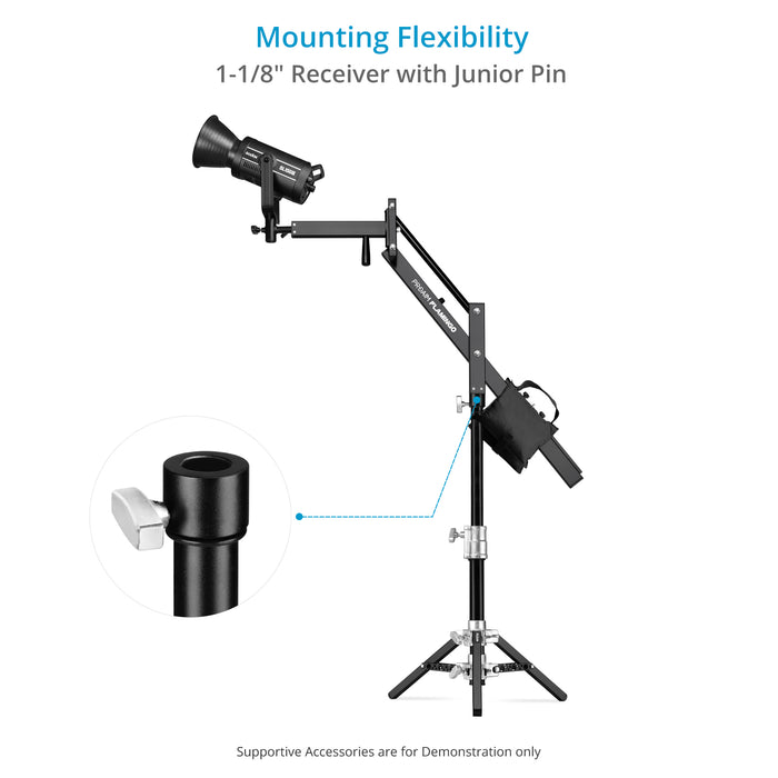 Proaim 38” Camera Slider Stand with 1-1/8" Junior Receiver, 20” Min Height | Payload - 36.3 kg/80lb