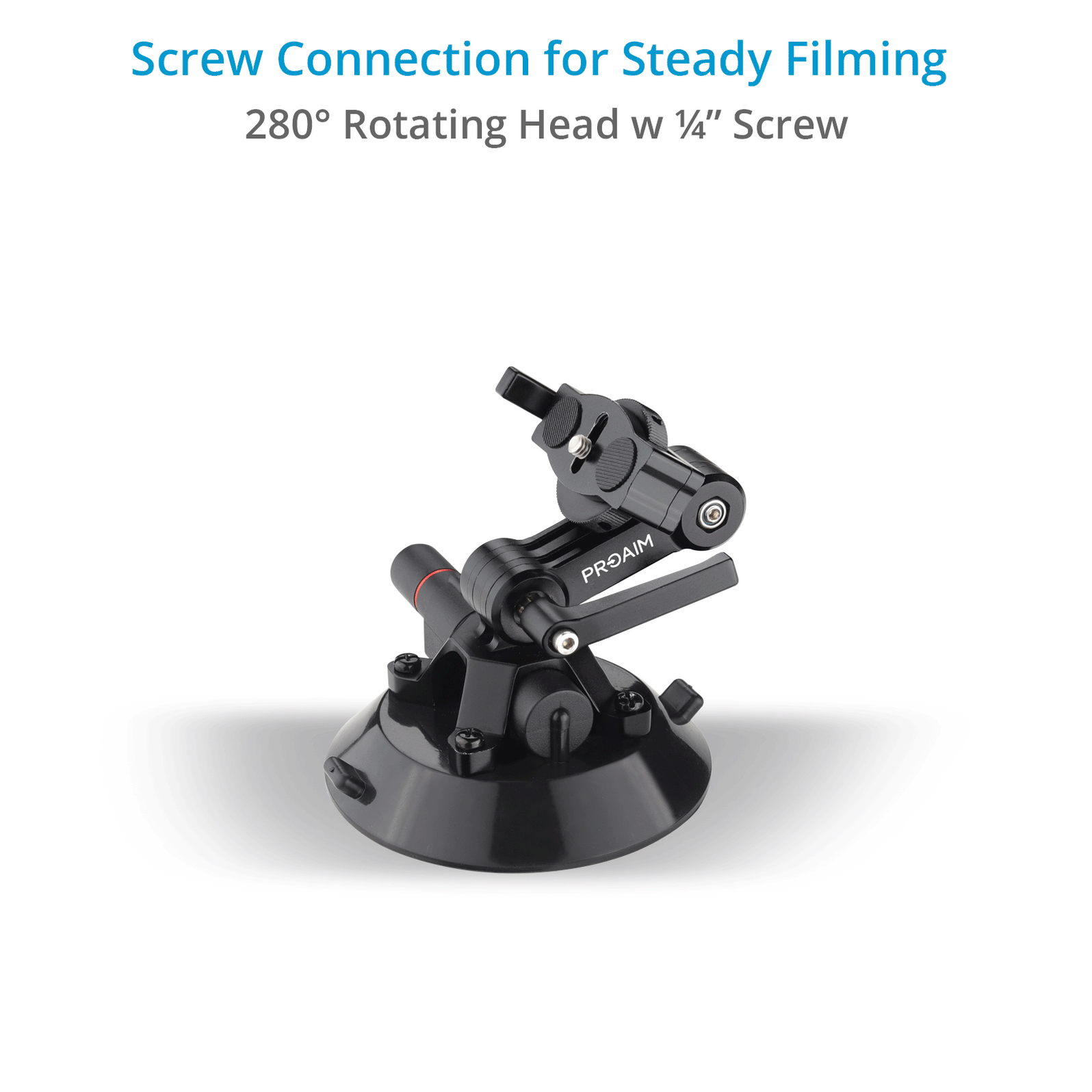 Proaim 4” Suction Cup with Tilting Bracket for Camera & Accessories