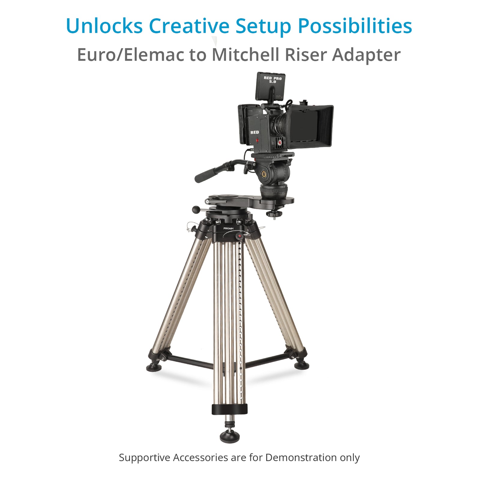 Proaim Euro/Elemac to Mitchell Riser Adapter w Quick Lock