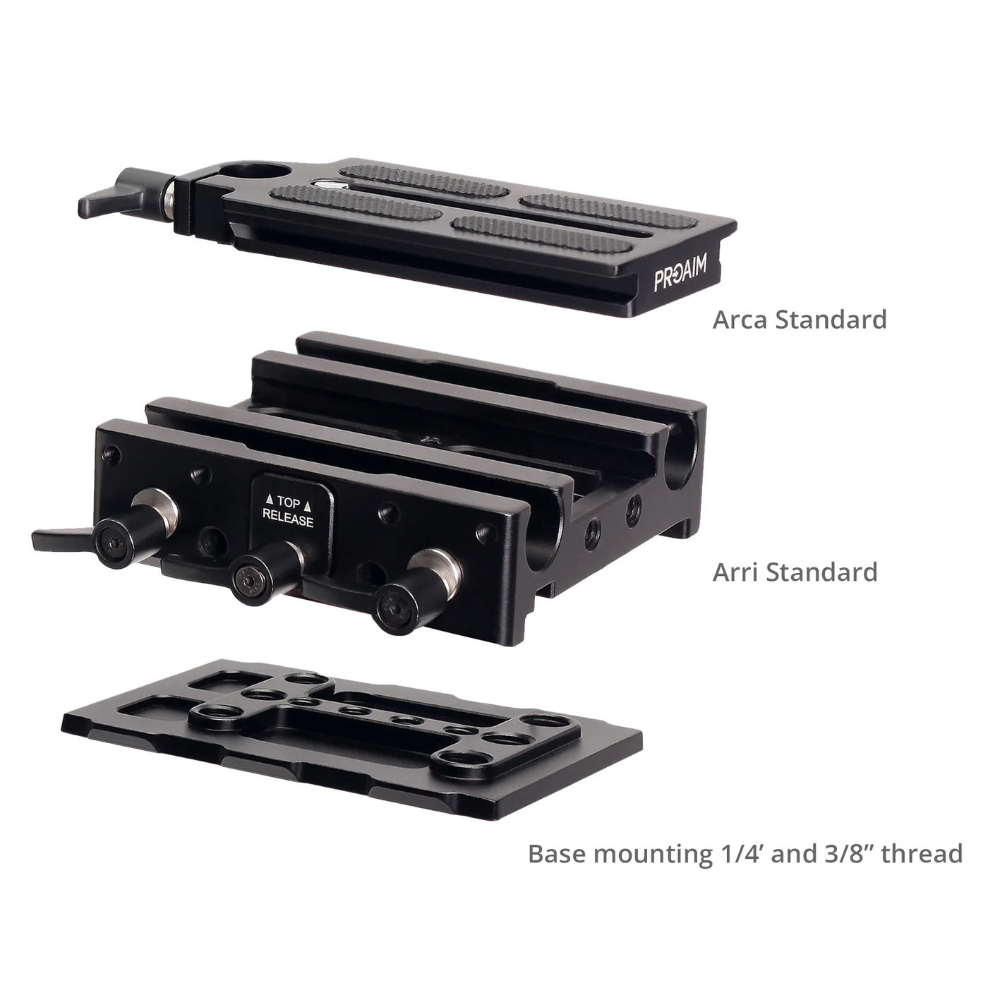Proaim 15mm Universal Quick Release Camera Baseplate with Dovetail