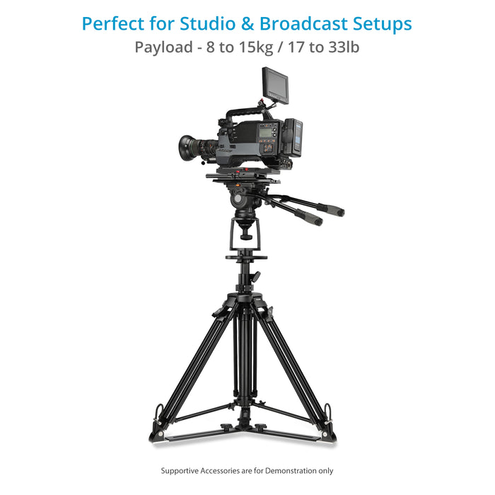 Proaim 5.6ft Air-Controlled Pedestal Stand with 100mm Bowl Camera Mount & Ground Spreader