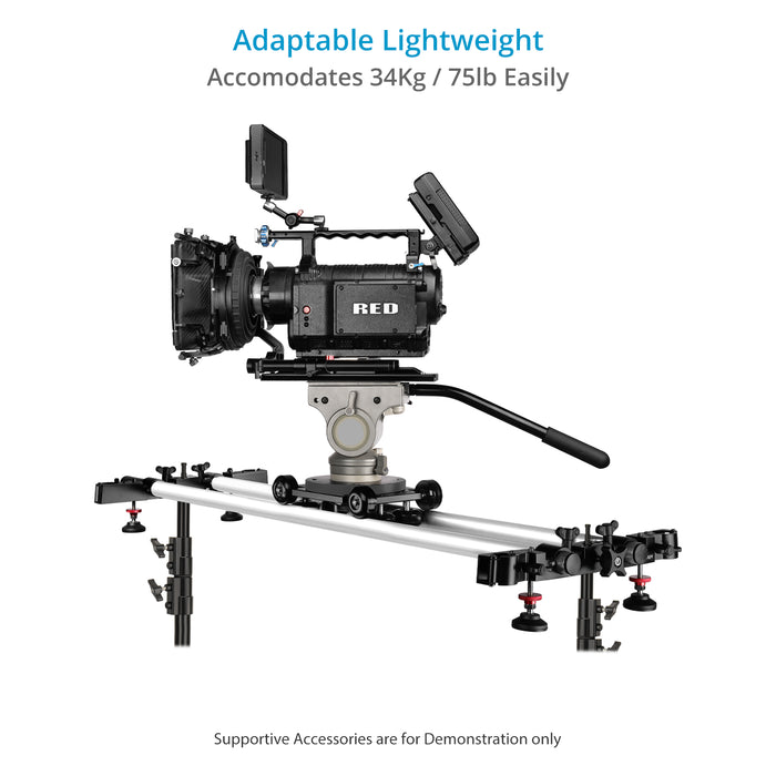 Proaim Polaris Mini Portable Video Camera Dolly w Universal Track Ends | Mitchell & 75mm Bowl Mount