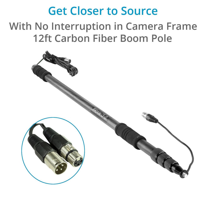 Proaim 12ft Carbon Fiber Boom Pole  with 40cm R Blimp Windscreen
