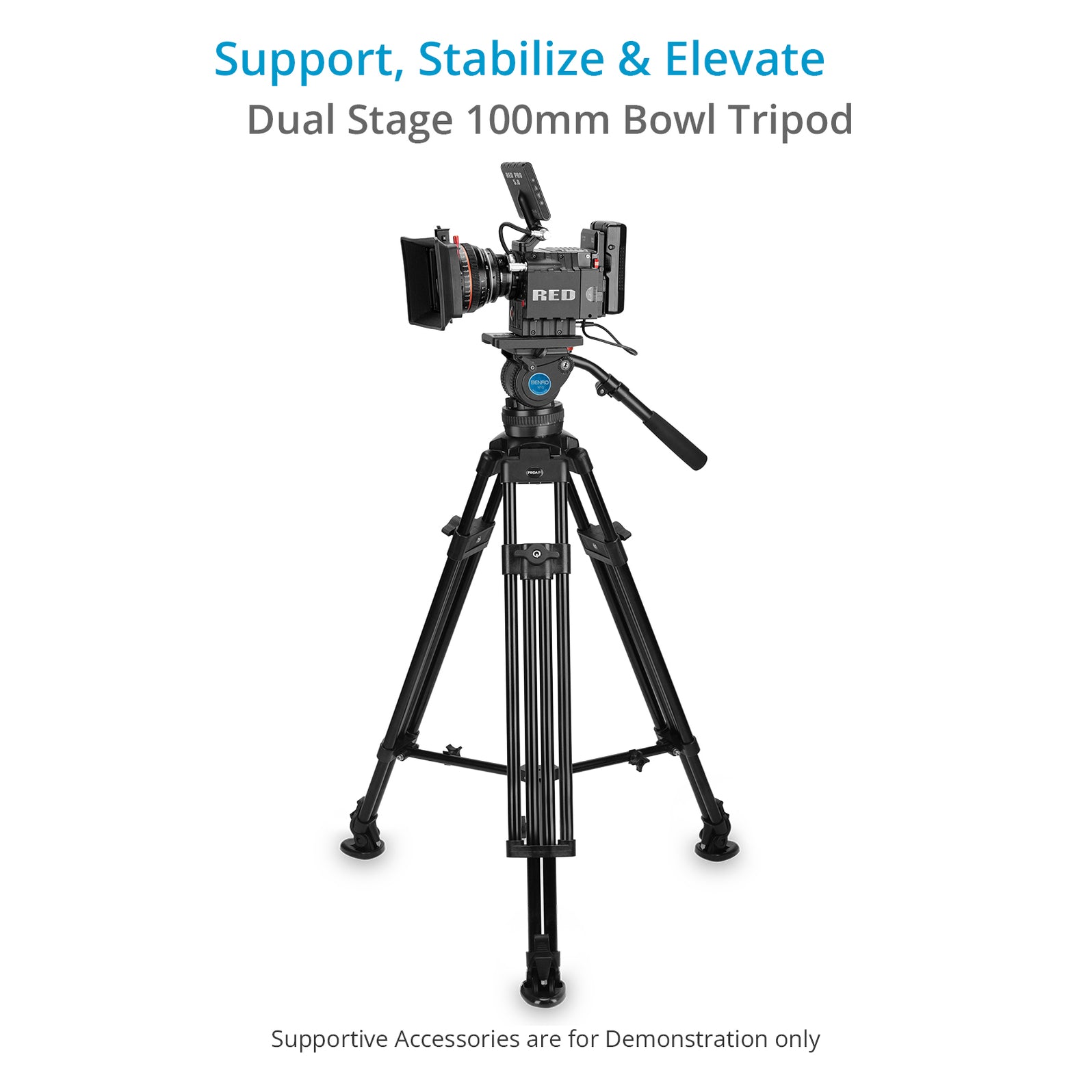 Proaim 100mm Bowl Head Tripod Stand W Rubber Tripod Shoes
