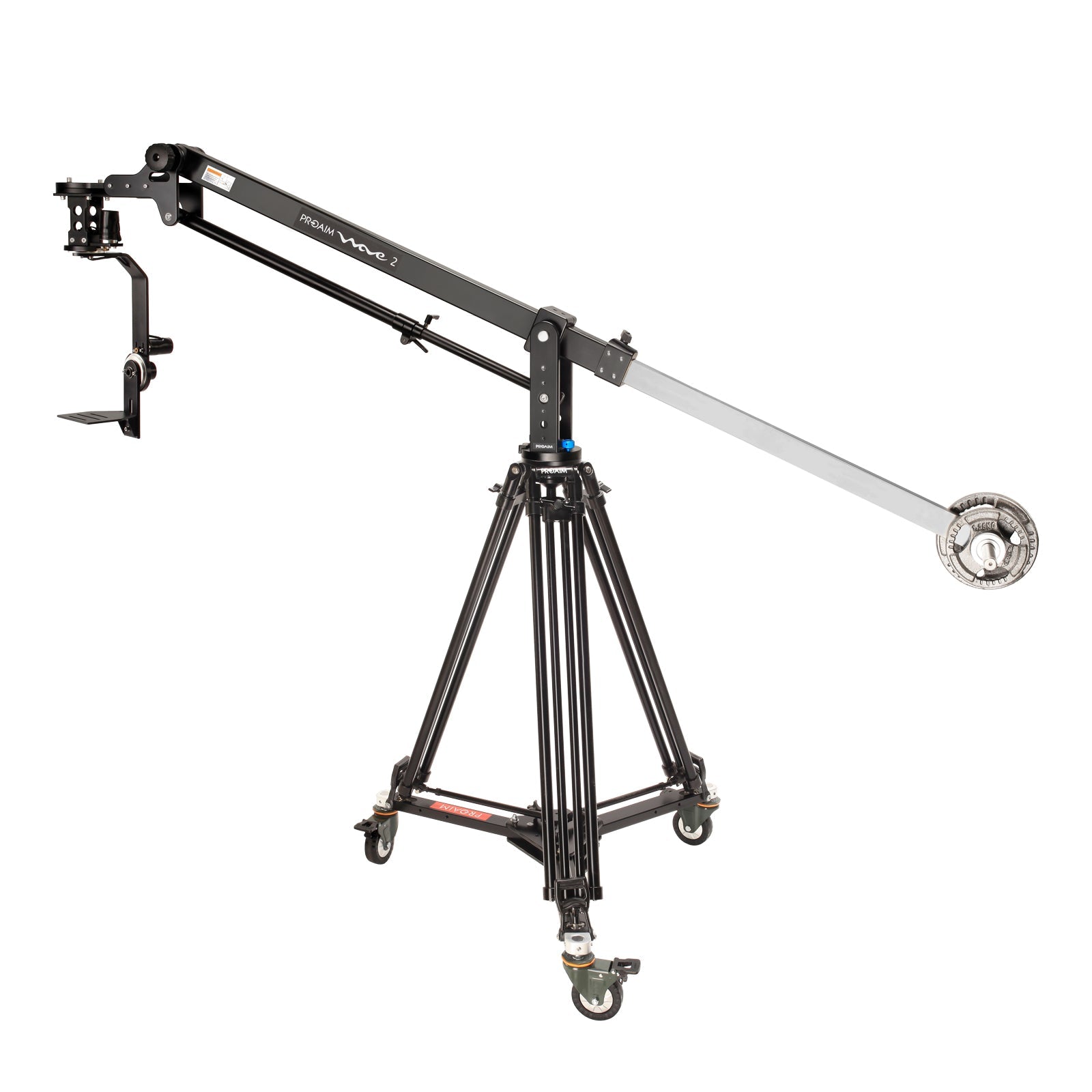 Proaim 7' Wave-2 Camera Jib Crane, Pan Tilt, Dolly Stand | Gimbal Comp