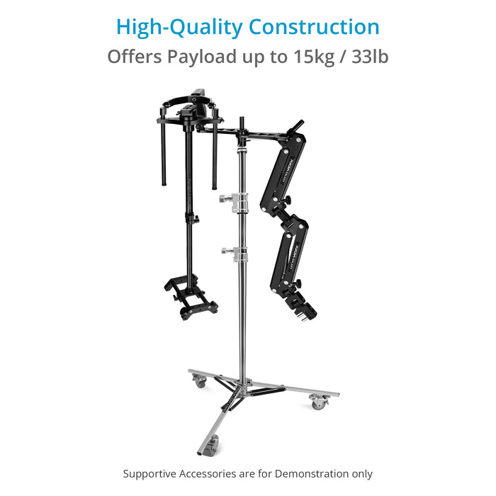 Proaim Baby 5/8” Jr. Roller Support Stand w Wheels for Studio, Photography | Max. Height: 9.5 Feet