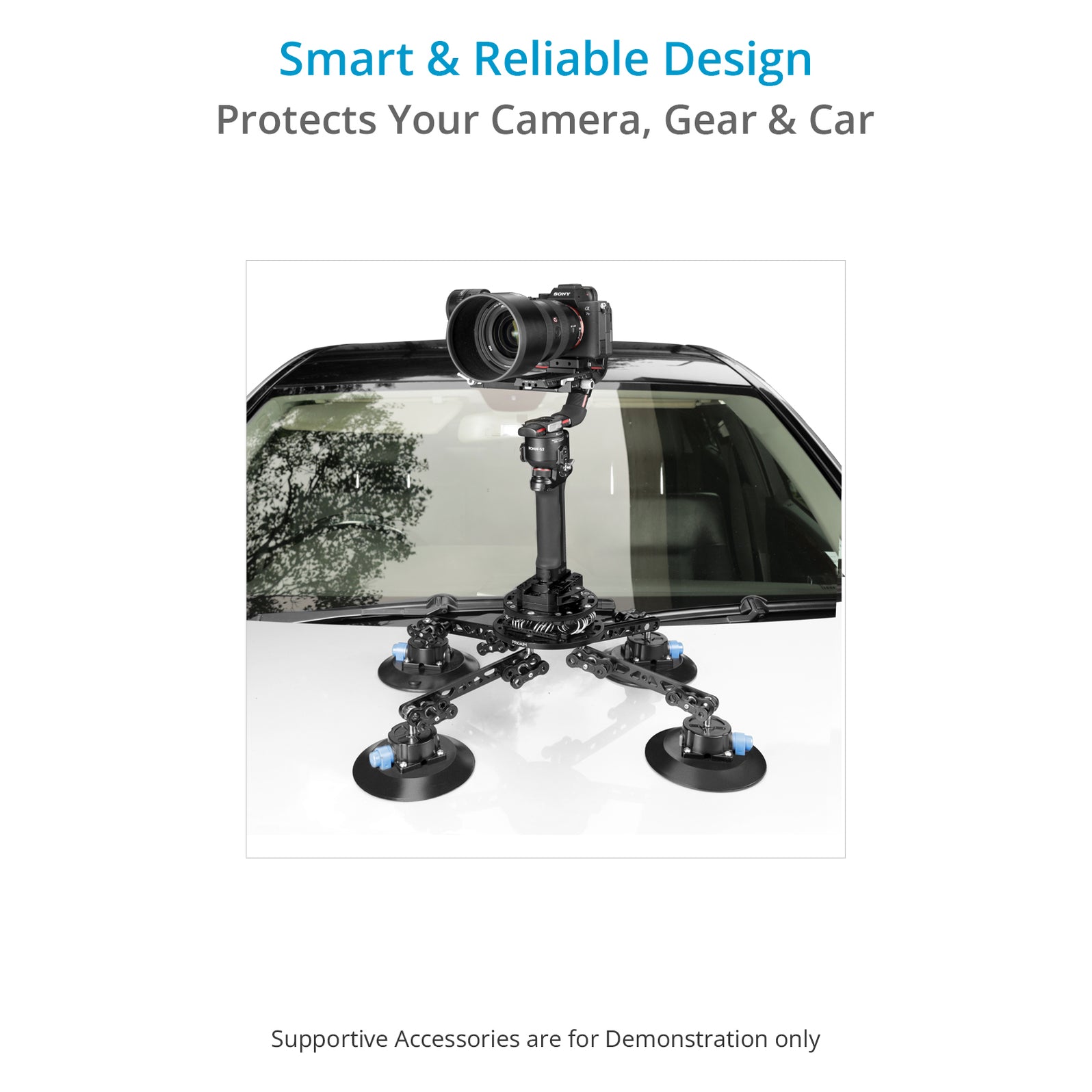 Proaim Ballpro Camera Suction Car Mount w Vibration Isolator for Gimba