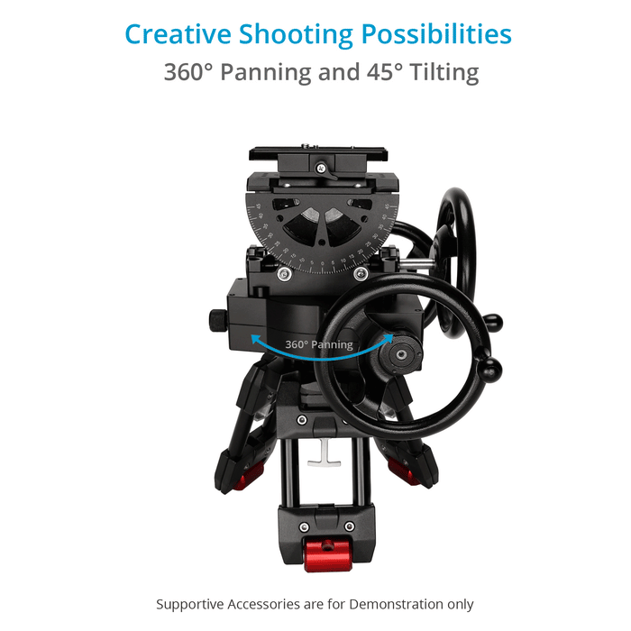 PROAIM Orion Cámara Geared Head Para Cineastas Y Videomakers. Carga útil: 25 Kg/55 Lb. Paneado: 360° E Inclinación: 35 ° (P-OGR-H