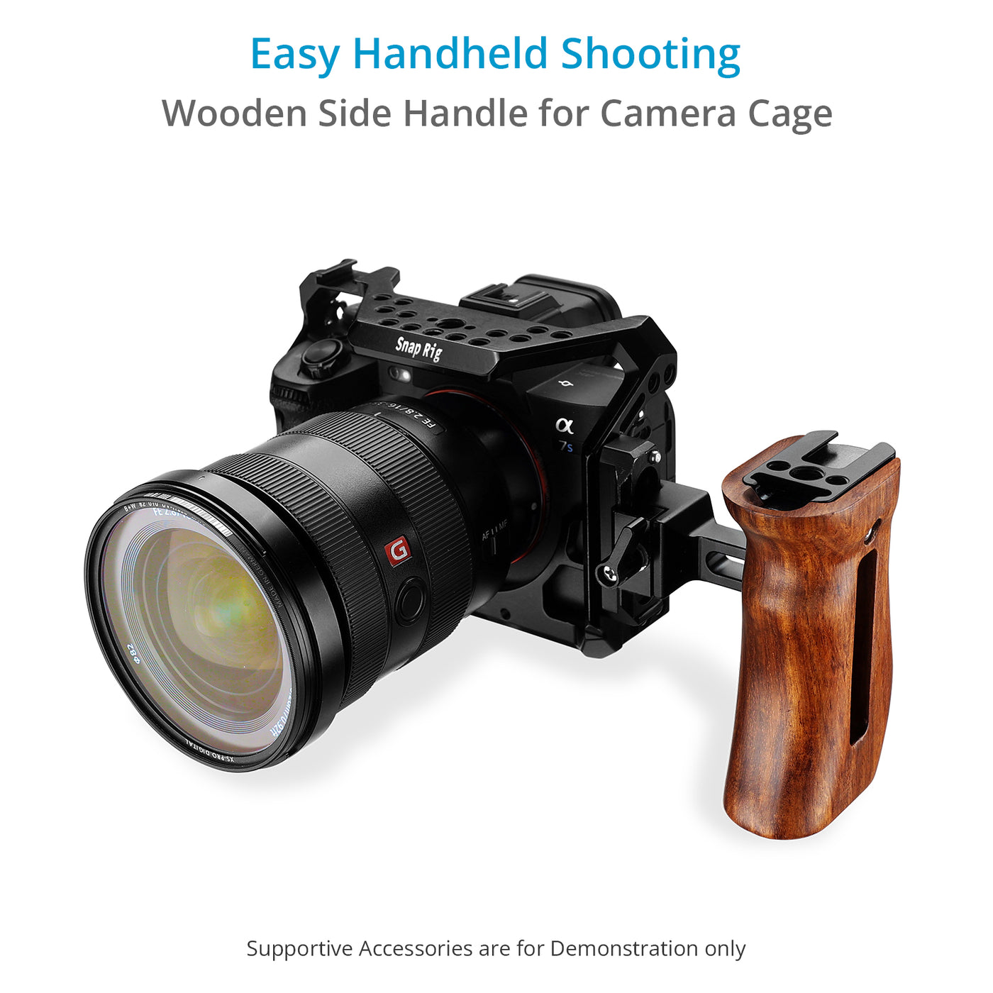 Proaim SnapRig Wood Side Handle (NATO Mount) for Camera Cage Rigs. WSH